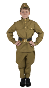 Солдатская гимнастерка детская военная с брюками-галифе из саржи