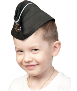Пилотка ВМФ с кантом черная детская