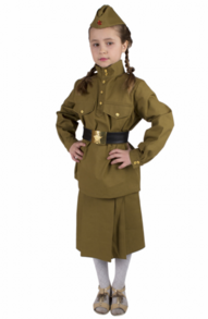 Детская военная гимнастерка с юбкой из саржи