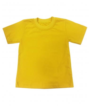 Желтая детская футболка без рисунка