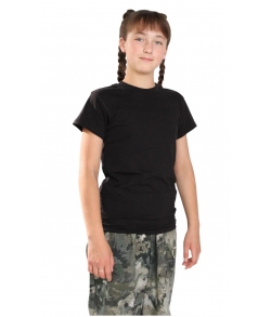 Детская черная однотонная футболка