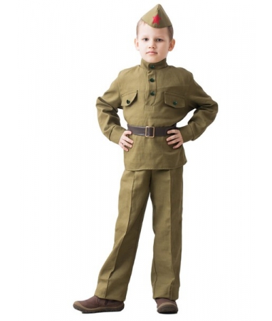 Детский костюм ВОВ солдат в брюках 3-5 лет