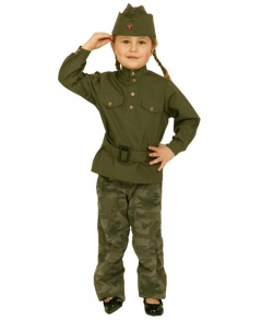 Гимнастерка детская военная с пилоткой и поясом