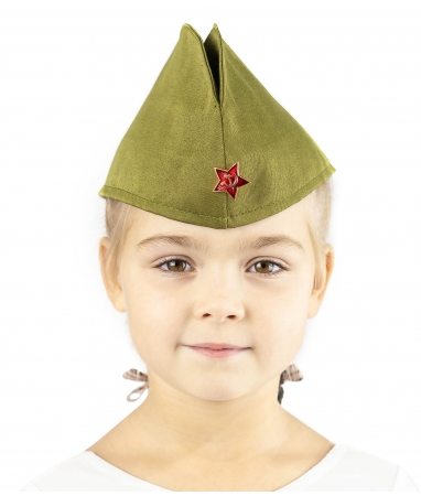 Пилотка детская военная с красной звездочкой