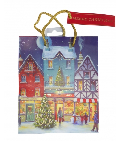 Новогодний пакет для подарков детям «Город перед Рождеством»