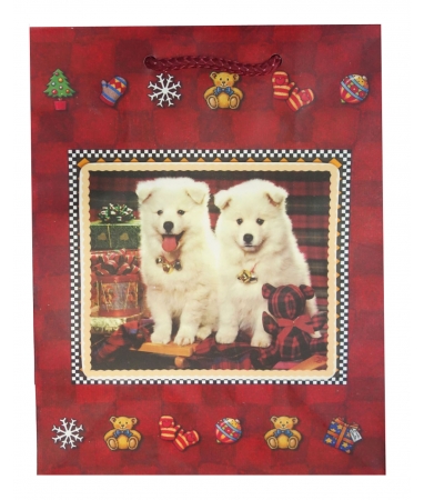 Новогодний пакет для подарков детям «Собачки»