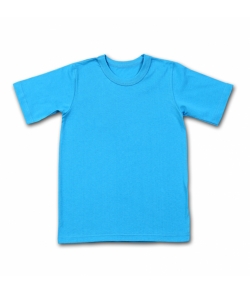 Детская бирюзовая однотонная футболка