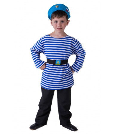 Детский костюм десантника (тельняшка,берет,пояс)