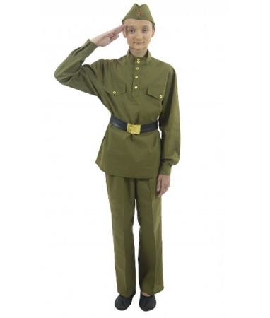 Костюм военный для мальчика с прямыми брюками